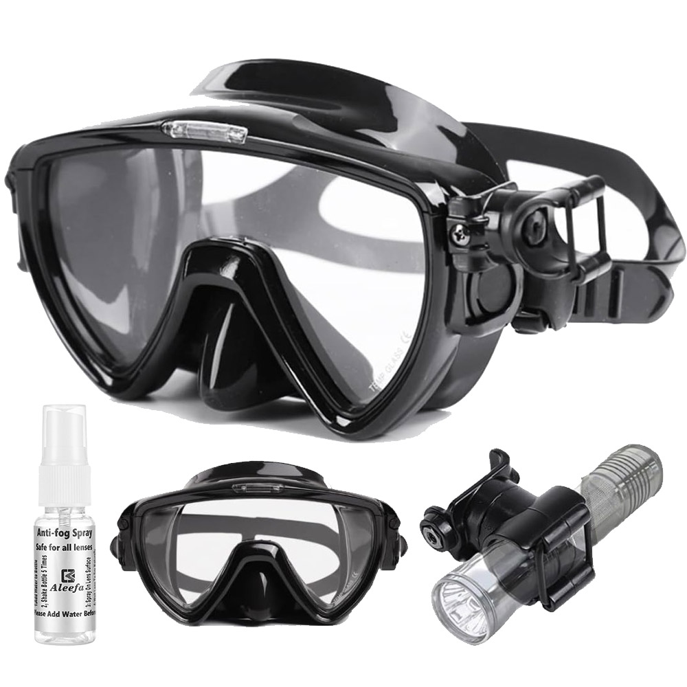 Silicone Mask Bracket - Tauchermaske mit Taschenlampenhalterung, Gesichtsmaske aus Flüssigsilikon,